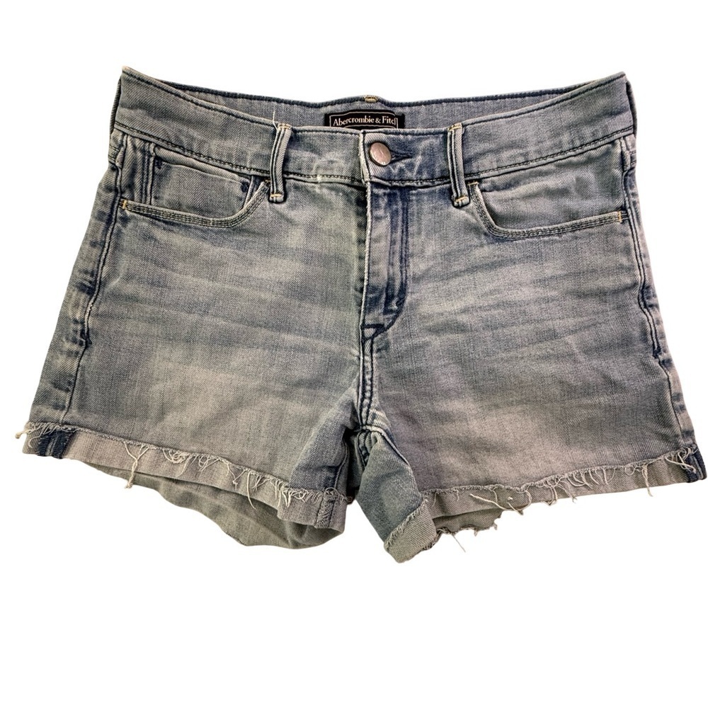 Abercrombie & Fitch Denim Cutoff Shorts Size 4/25 Light Wash Frayed Hem